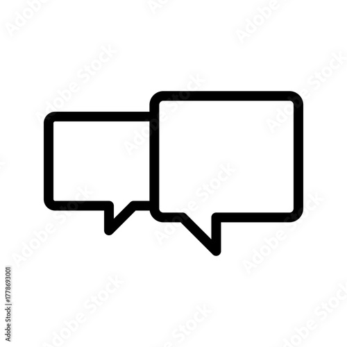 Comments: Flat Minimal Outline Icon Showing Feedback and Communication Bubbles