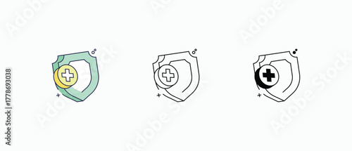 Medical Insurance icons set vector stock illustration