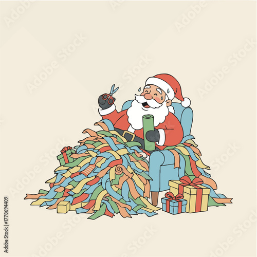 SantaClausWrappingPaperMountain (サンタクロースの包装紙の山)