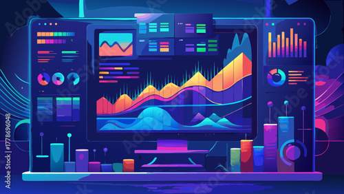 illustration of a dj mixer and headphones