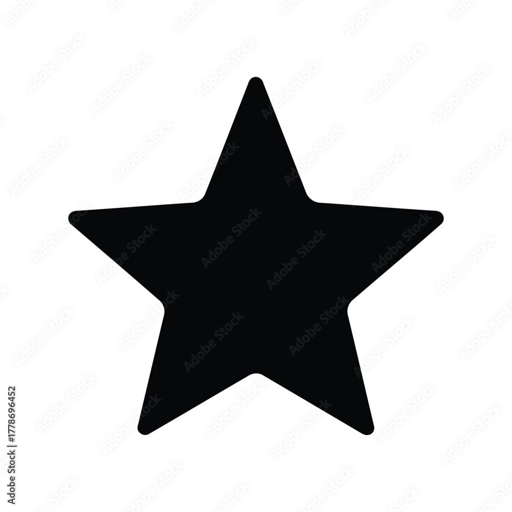 Fototapeta premium Simple black five pointed star icon graphic design element isolated on isolated on white background