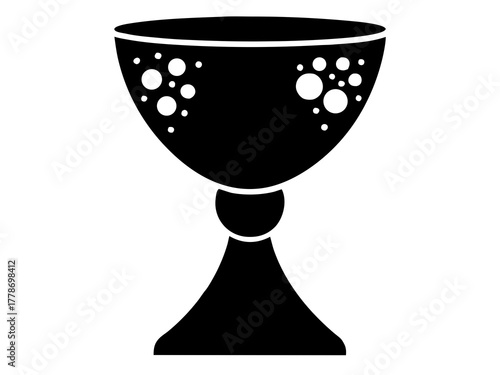 chalice with gemstones simple black silhouette vector