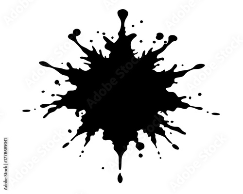 ink splatter black silhouette vector icon
