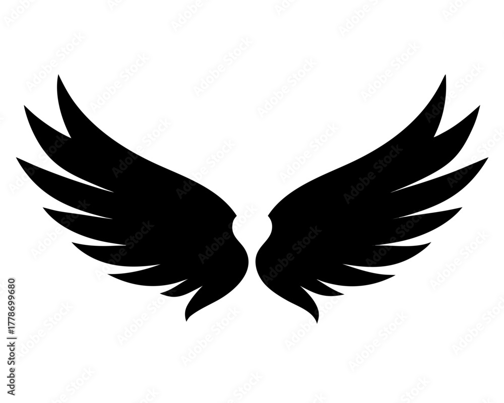 Obraz premium wings black silhouette vector,wings icon