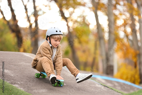 Cute little boy with helmet...