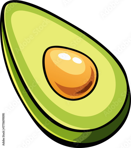 Avocado Vector Art | Organic Tropical Fruit Illustration | Fresh Healthy Food Design