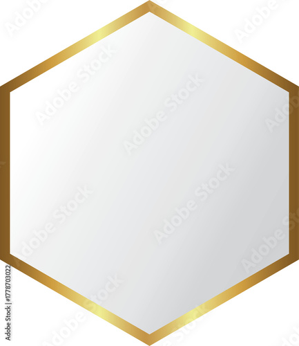 hexagon golden banner border