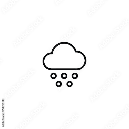 Monoline Hail And Cloud Icon