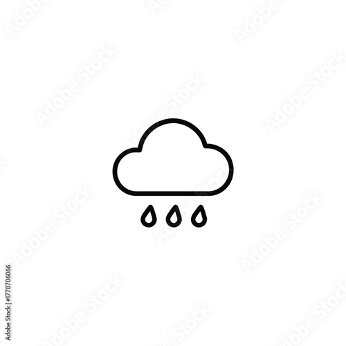 Moderate Rain And Cloud Icon