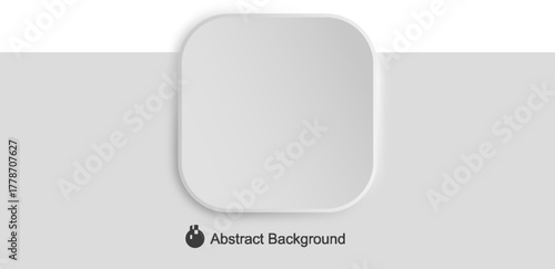 Abstract geometric square shape on minimalist light grey background with soft shadow and subtle layered effect vector illustration 