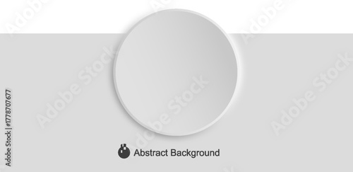 Abstract minimalistic grey and white circle design with soft shadows and smooth gradient background vector illustration 