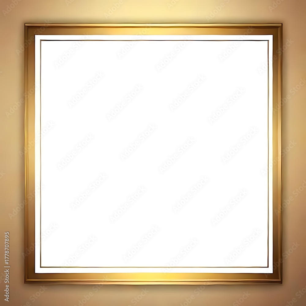 Obraz premium A modern, rounded-corner white frame border on a gradient beige-to-brown background