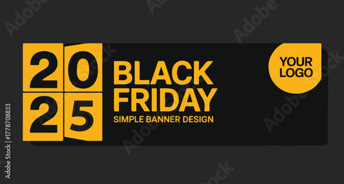Black friday banner design promotion black, friday, banner, design, promotion, sale, discount, shopping, marketing, advertising, template, graphic, vector, illustration, modern, yellow, logo, event, 
