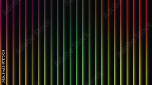 abstract colorful background with black lines, colorful gradient. Ribbed abstract color gradation texture, sphere noise effect. Corrugated background with luminous ridges.