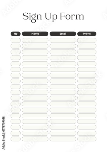 Pink and Cream Feminine Watercolor Floral Sign Up Sheet Planner - 1