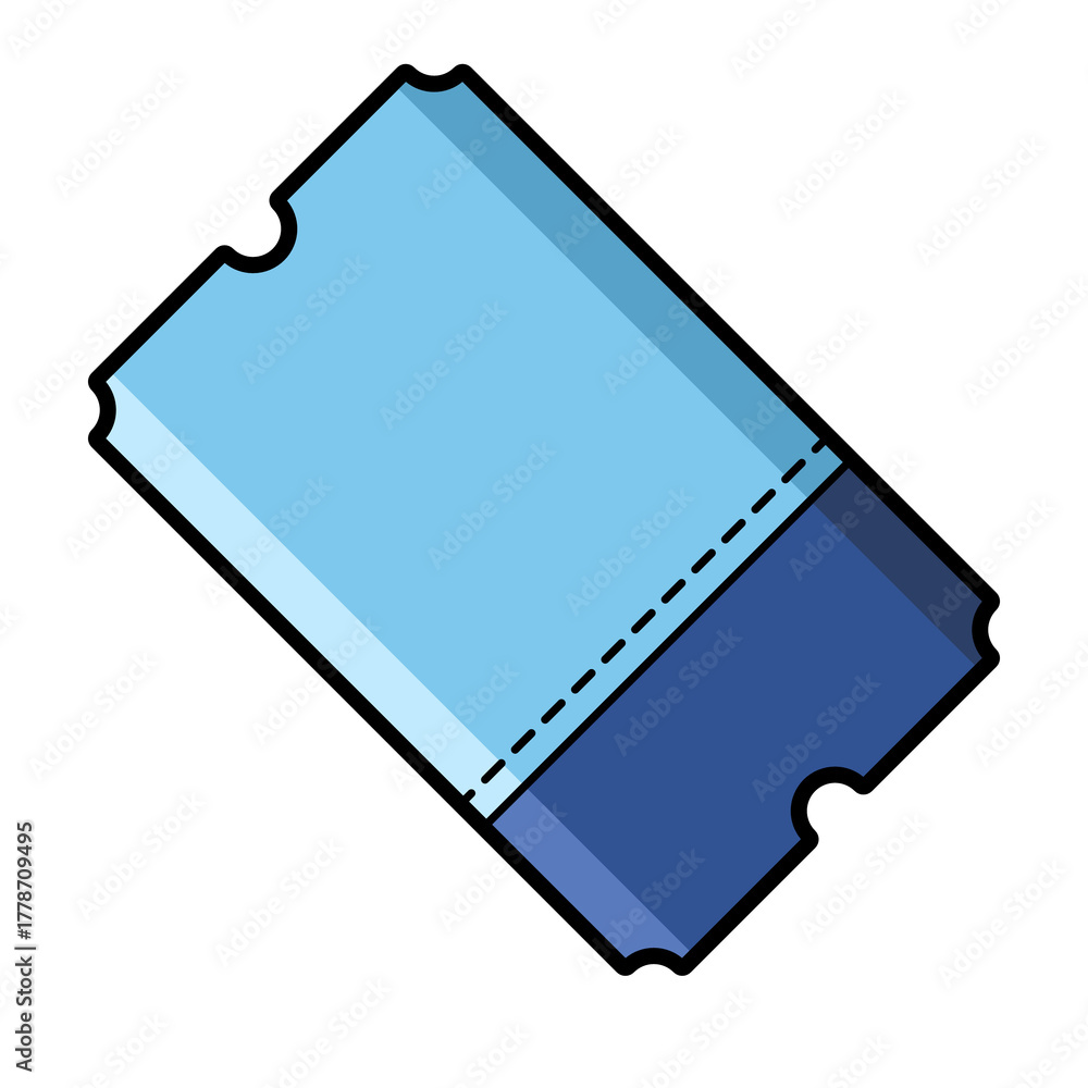 Obraz premium Blue Perforated Coupon or Admission Ticket Icon Illustration
