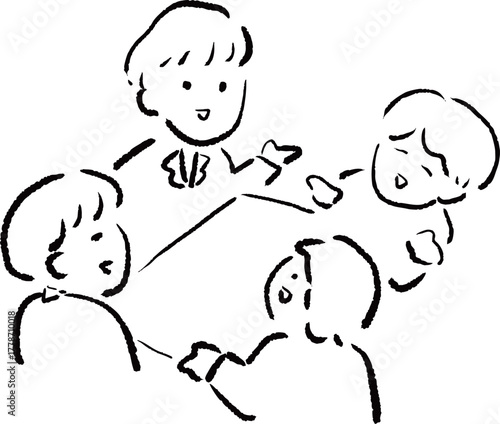 会議をする人のイラスト