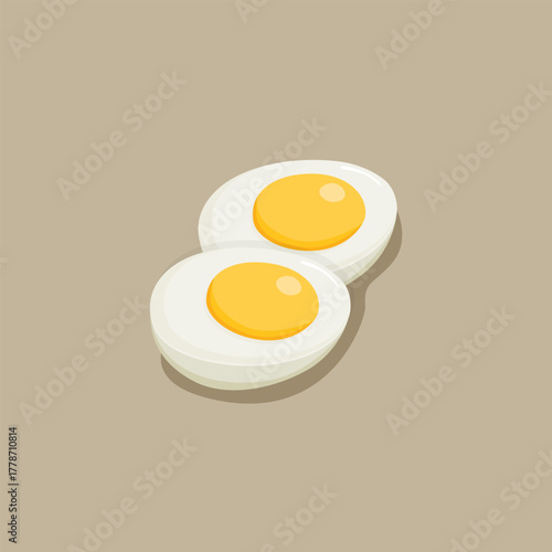 Vector illustration of hard boiled egg