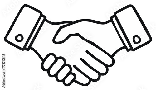 Business Handshake Line Art Icon for Agreement Partnership and Deal Symbol