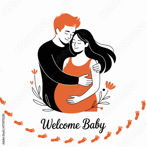 This image captures a couple joyfully embracing as they anticipate the arrival of their baby, filled with love and warmth as they celebrate this special moment together.