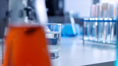 Glass of Water in a Science Lab Setting