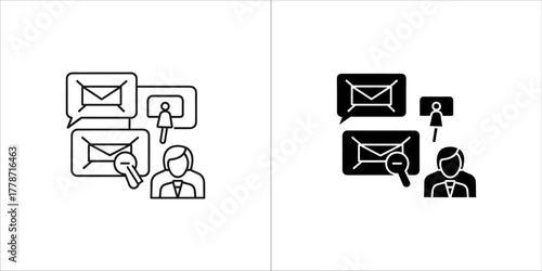 Email communication and search icon