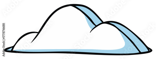 Stylized Cloud Illustration with Black Outline and Light Blue Fill for Sky and Weather Concepts