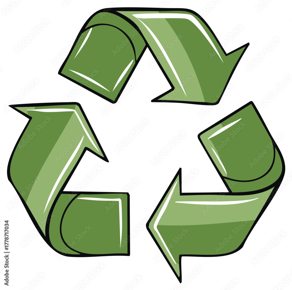 Obraz premium Green Recycle Symbol Illustration Arrows Showing Conservation Sustainability