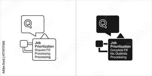 Job prioritization and processing workflow icons