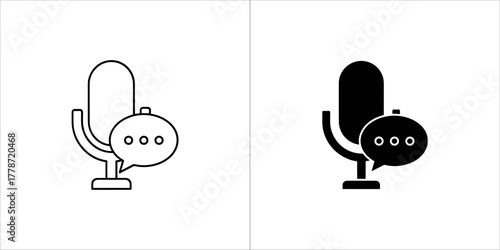 Microphone with speech bubble icon
