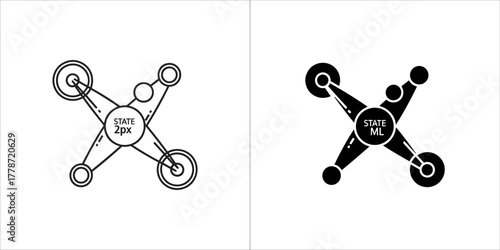 Drone or quadcopter icon with text element