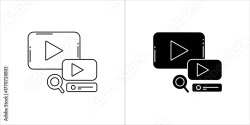 Video playback and search icons