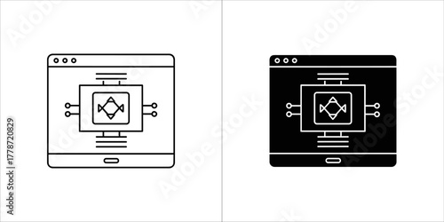 Computer screen displaying chip and circuit board icon