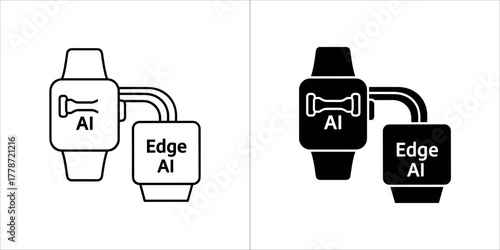 Ai and edge ai chip icons
