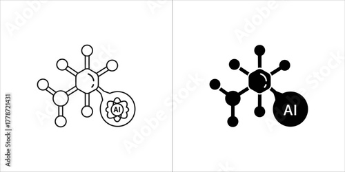 Ai molecule structure, artificial intelligence concept
