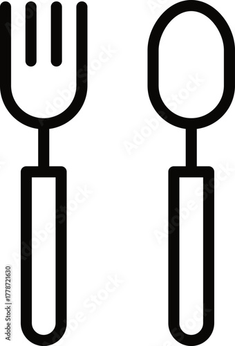 シンプルなナイフとスプーンのベクターイラスト