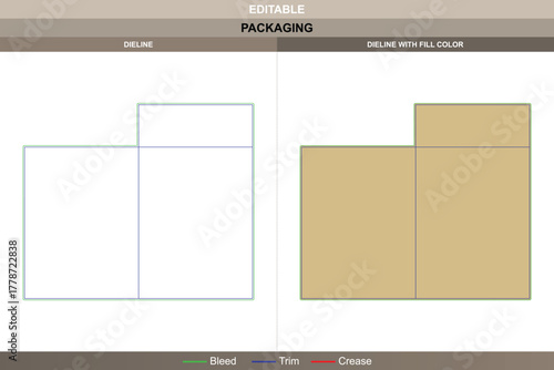 Presentation folder dieline structured through vector detailing enhancing printing tone packaging setup die line form builds smooth fold perfect for branded presentation use