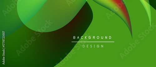 Abstract green background design. Smooth curves create dynamic visual flow. Modern aesthetic, suitable for digital projects.