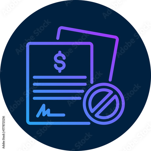 Contract  icon for bankruptcy , website, application, printing, document, poster design, etc