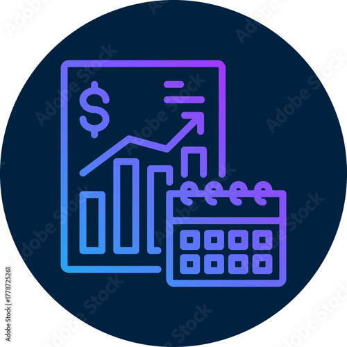 Financial planning  icon for bankruptcy , website, application, printing, document, poster design, etc