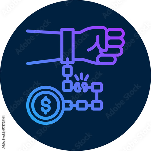 Debt relief  icon for bankruptcy , website, application, printing, document, poster design, etc