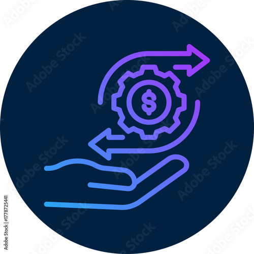 Money management  icon for bankruptcy , website, application, printing, document, poster design, etc