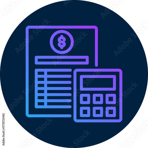 Budgeting  icon for bankruptcy , website, application, printing, document, poster design, etc