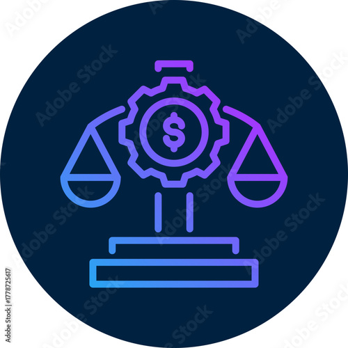 Balance scale  icon for bankruptcy , website, application, printing, document, poster design, etc