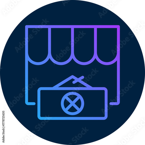 Business closed  icon for bankruptcy , website, application, printing, document, poster design, etc