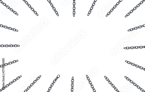 チェーンリングの放射線状のラインフレーム　Adobe Illustrator Artwork