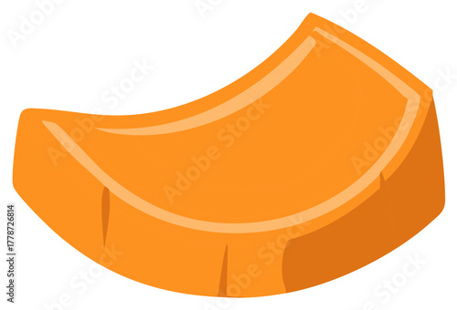 Abstract illustration of an orange fruit slice.