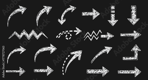 set of hand drawn arrows