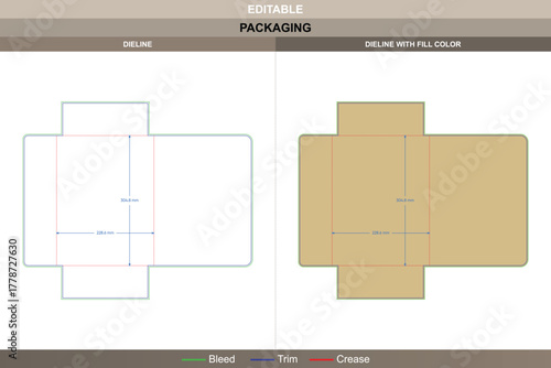 Flap folder dieline drawn through detailed vector alignment improving printing sharpness packaging setup die line fold supports steady top flap with balanced alignment edges