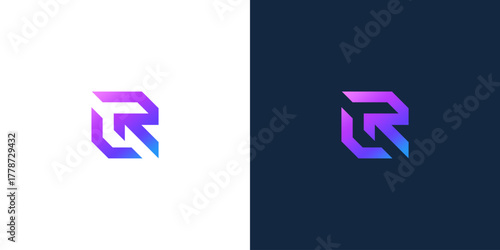 initial r logo abstract logo vector design
